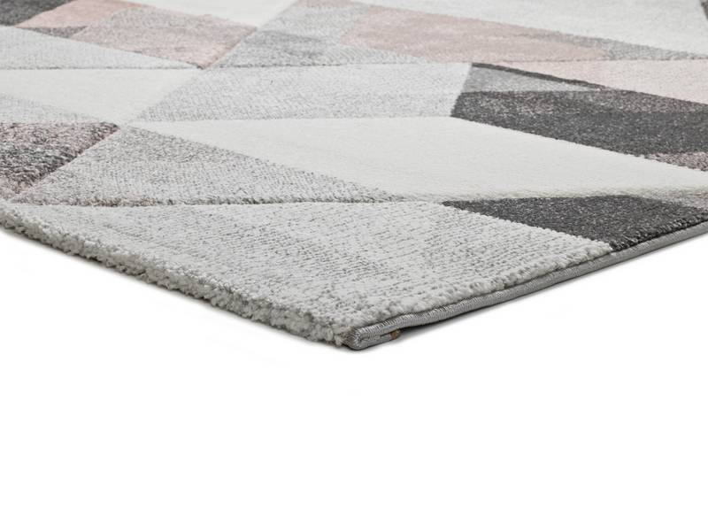 Alfombra Rombos Rosa y Gris Pinky 22405