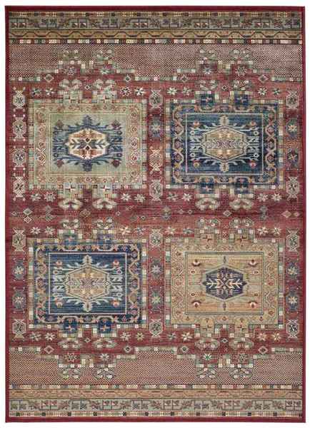 Comprar Alfombra Vintage Cuadros Rojo