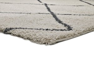 ALFOMBRA ÉTNICA DE PELO LARGO 8633 BLANCO