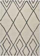 ALFOMBRA ÉTNICA DE PELO LARGO 8637 BLANCO