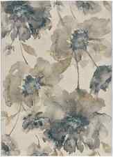 ALFOMBRA FLORAL ACUARELA 12339 CREMA
