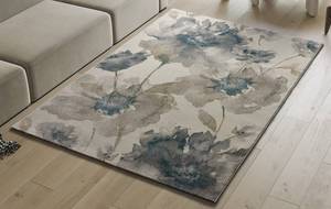 ALFOMBRA FLORAL ACUARELA 12339 CREMA