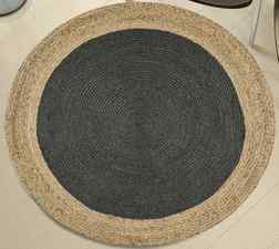 ALFOMBRA REDONDA DE YUTE MAHÓN 396 GRIS
