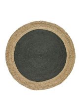 ALFOMBRA REDONDA DE YUTE MAHÓN 396 GRIS