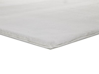 ALFOMBRA LAVABLE DE PELO LARGO LISO BLANCO