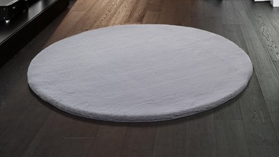 ALFOMBRA LAVABLE DE PELO LARGO LISO PLATA