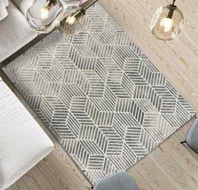 ALFOMBRA GEOMÉTRICA SENSATION 12389 PLATA