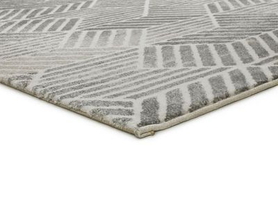 ALFOMBRA GEOMÉTRICA SENSATION 12389 PLATA