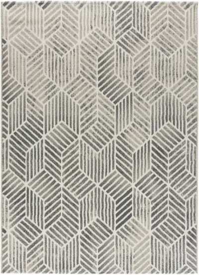 ALFOMBRA GEOMÉTRICA SENSATION 12389 PLATA