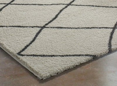 ALFOMBRA ÉTNICA DE PELO LARGO 8633 BLANCO
