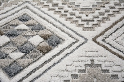 ALFOMBRA ÉTNICA EN RELIEVE MARFIL 31