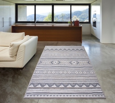 ALFOMBRA ÉTNICA EN RELIEVE BEIGE 1