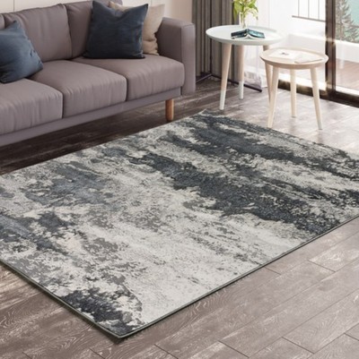 ALFOMBRA ABSTRACTA EN RELIEVE 8385 GRIS