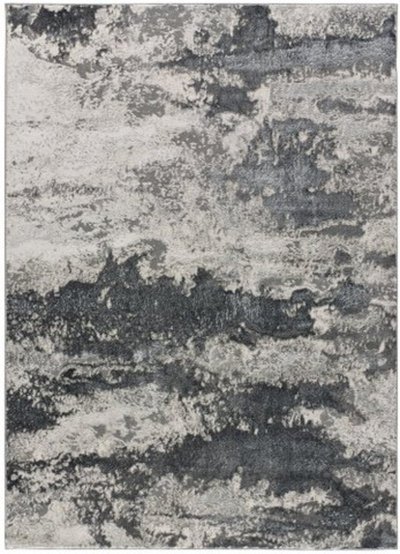 ALFOMBRA ABSTRACTA EN RELIEVE 8385 GRIS