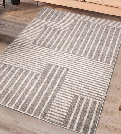 ALFOMBRA GEOMÉTRICA EN RELIEVE 4532 BEIGE