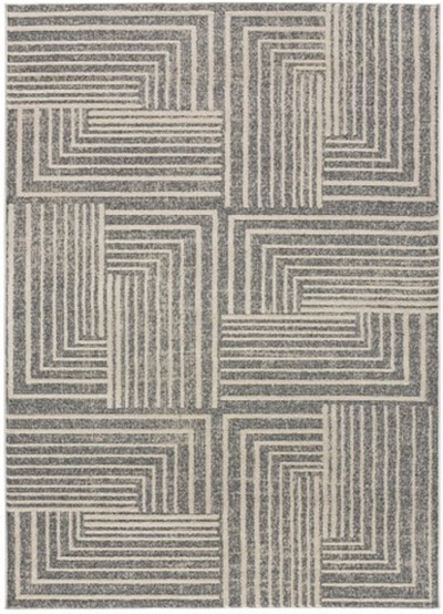 ALFOMBRA GEOMÉTRICA EN RELIEVE 2888 GRIS