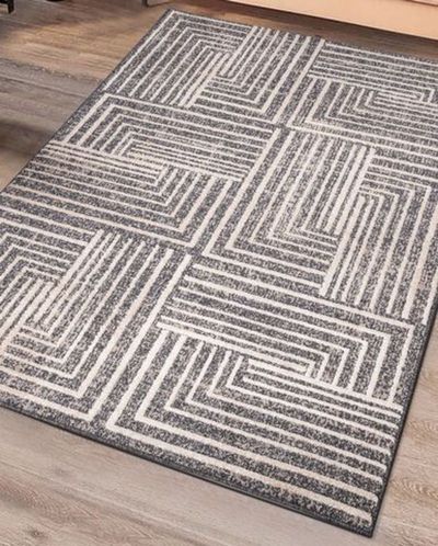 ALFOMBRA GEOMÉTRICA EN RELIEVE 2888 GRIS