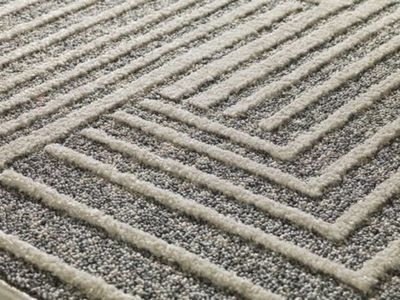 ALFOMBRA GEOMÉTRICA EN RELIEVE 2888 GRIS