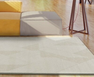 ALFOMBRA GEOMÉTRICA RELIEVE 12510 CREMA