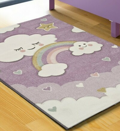 ALFOMBRA INFANTIL ARCO IRIS 22729 LILA