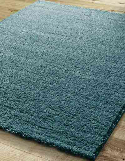 ALFOMBRA DE PELO LARGO AZUL LISO