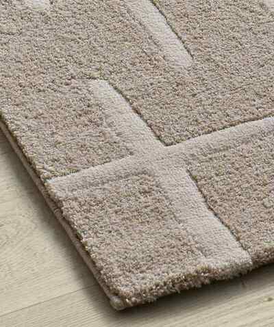 ALFOMBRA GEOMÉTRICA EN RELIEVE 77301 BEIGE
