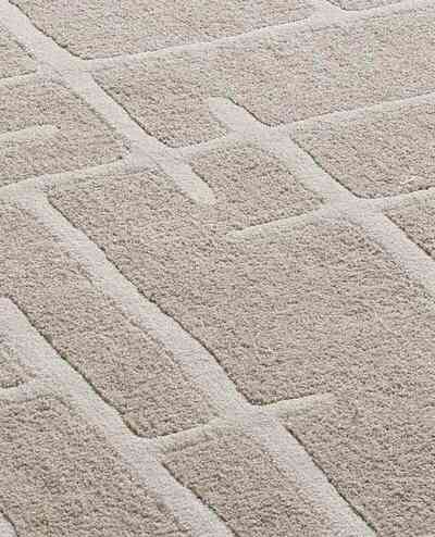 ALFOMBRA GEOMÉTRICA EN RELIEVE 77301 BEIGE