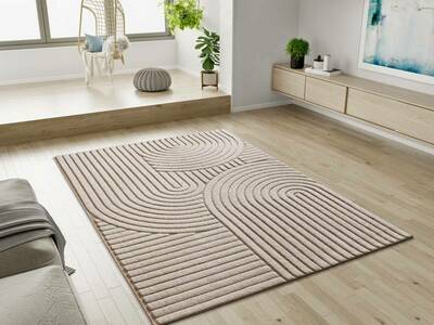 ALFOMBRA GEOMÉTRICA EN RELIEVE DIENA 40424 BLANCO