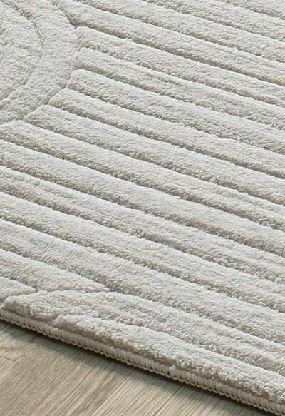 ALFOMBRA NÓRDICA EN RELIEVE 23062 CREMA