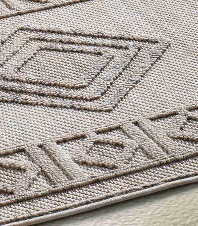 ALFOMBRA ÉTNICA EN RELIEVE 8921 BEIGE