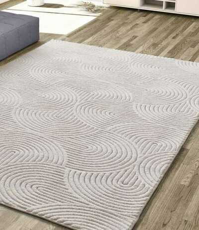 ALFOMBRA NÓRDICA EN RELIEVE 23040 CREMA
