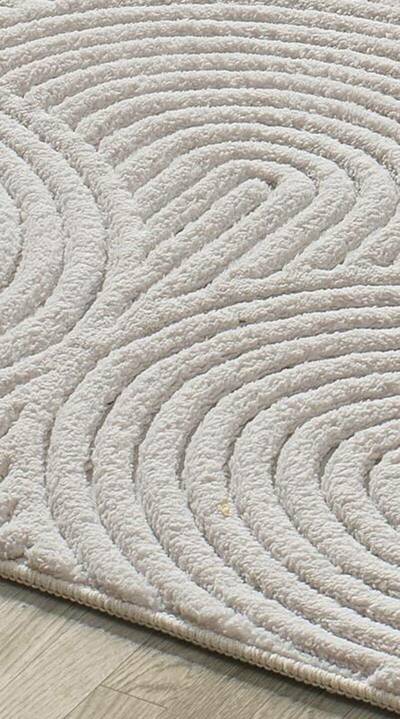 ALFOMBRA NÓRDICA EN RELIEVE 23040 CREMA