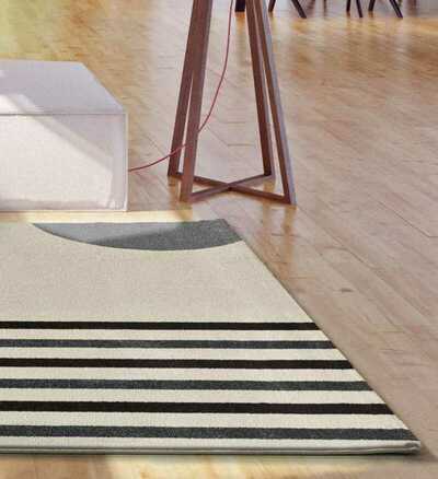 ALFOMBRA GEOMÉTRICA 12805 BLANCO