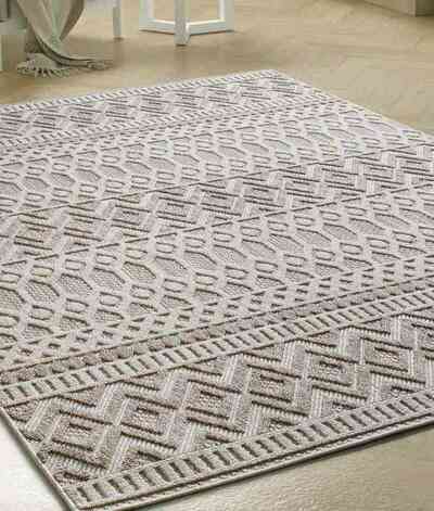 ALFOMBRA ÉTNICA EN RELIEVE 8937 BEIGE