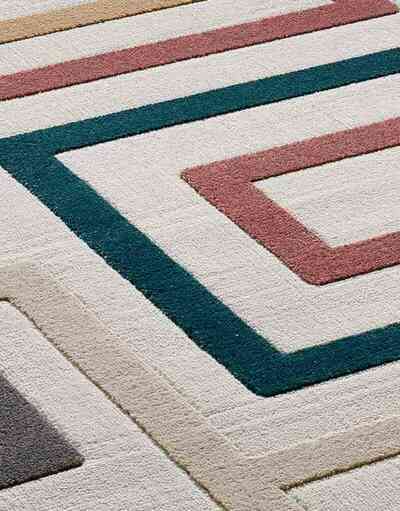 ALFOMBRA GEOMÉTRICA EN RELIEVE 12758 MULTICOLOR