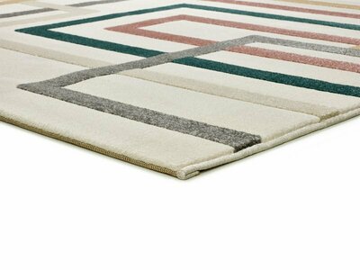 ALFOMBRA GEOMÉTRICA EN RELIEVE 12758 MULTICOLOR