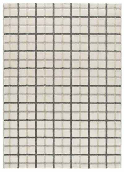 ALFOMBRA GEOMÉTRICA EN RELIEVE 12750 GRIS