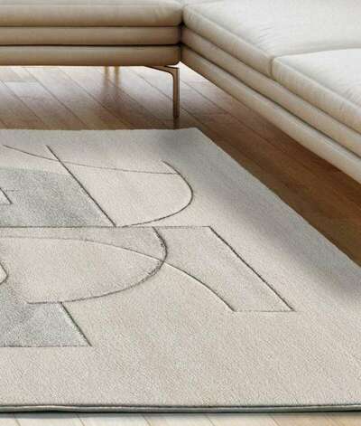 ALFOMBRA GEOMÉTRICA EN RELIEVE 40313 CREMA