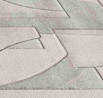 ALFOMBRA GEOMÉTRICA EN RELIEVE 40313 CREMA