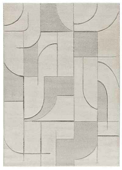 ALFOMBRA GEOMÉTRICA EN RELIEVE 40269 CREMA