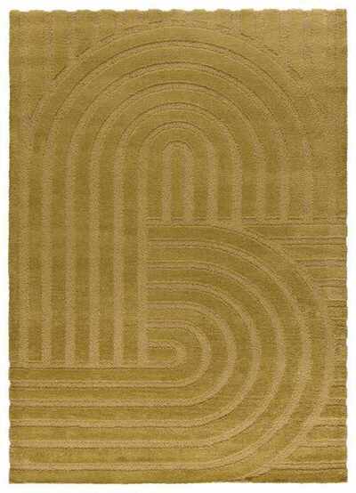 ALFOMBRA GEOMÉTRICA EN RELIEVE 59773 MOSTAZA