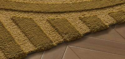 ALFOMBRA GEOMÉTRICA EN RELIEVE 59773 MOSTAZA