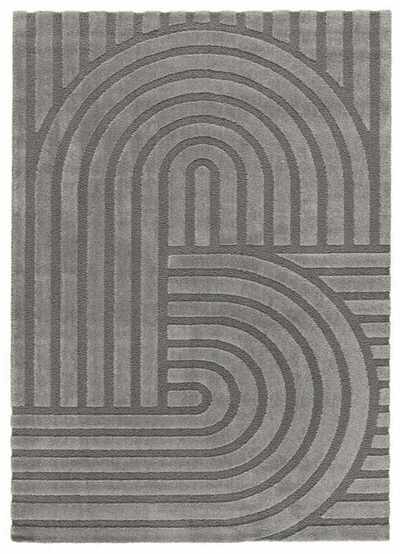 ALFOMBRA GEOMÉTRICA EN RELIEVE 59773 GRIS