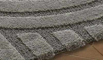 ALFOMBRA GEOMÉTRICA EN RELIEVE 59773 GRIS