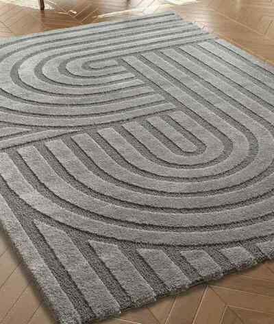 ALFOMBRA GEOMÉTRICA EN RELIEVE 59773 GRIS