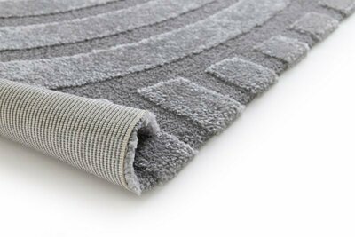ALFOMBRA GEOMÉTRICA EN RELIEVE 59773 GRIS