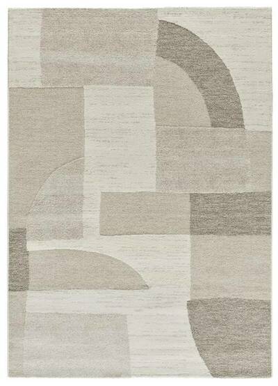 ALFOMBRA GEOMÉTRICA EN RELIEVE 2294 CREMA