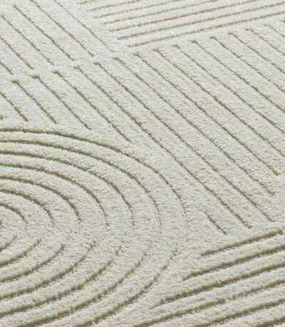 ALFOMBRA GEOMÉTRICA EN RELIEVE 2293 CREMA
