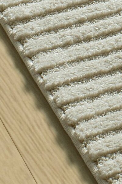 ALFOMBRA GEOMÉTRICA EN RELIEVE 2293 CREMA