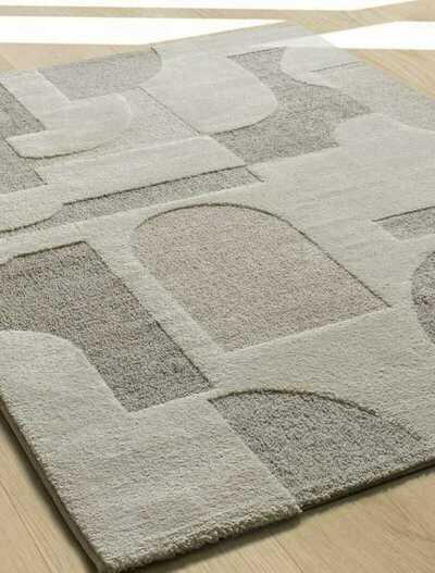 ALFOMBRA GEOMÉTRICA EN RELIEVE 2260 CREMA
